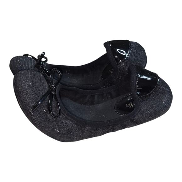 MICHAEL KORS City Denim Ballet Flat Black Slip On Glitter Chain Mesh Size 7 New - Picture 3 of 7